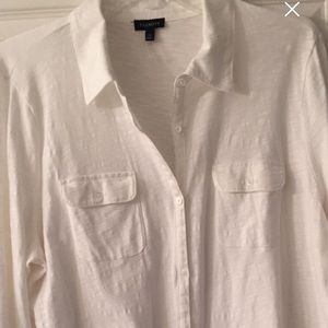 Talbots cotton button front top - XL